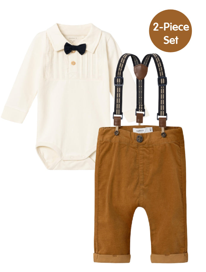 Baby Boy 2-Piece Corduroy Pants with Body Top