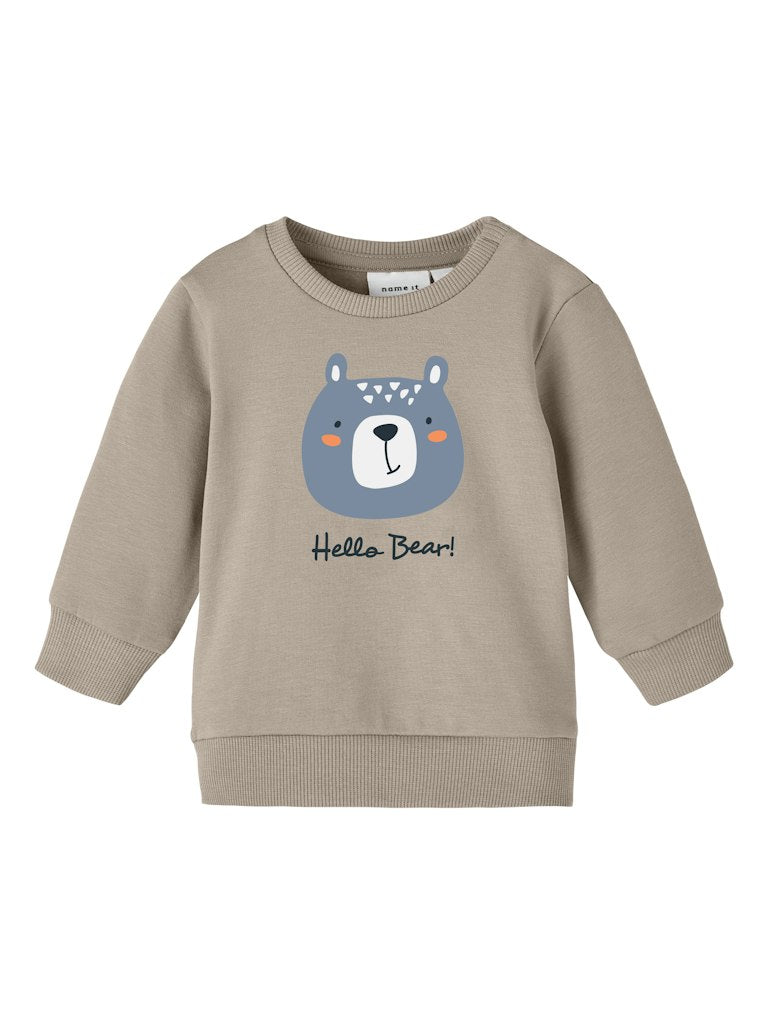 Name it Baby Boy "Hello Bear" Cream Sweatshirt