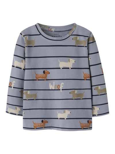 Name it Baby Boy 2-Piece Dungaree Set - Mustard Dogs