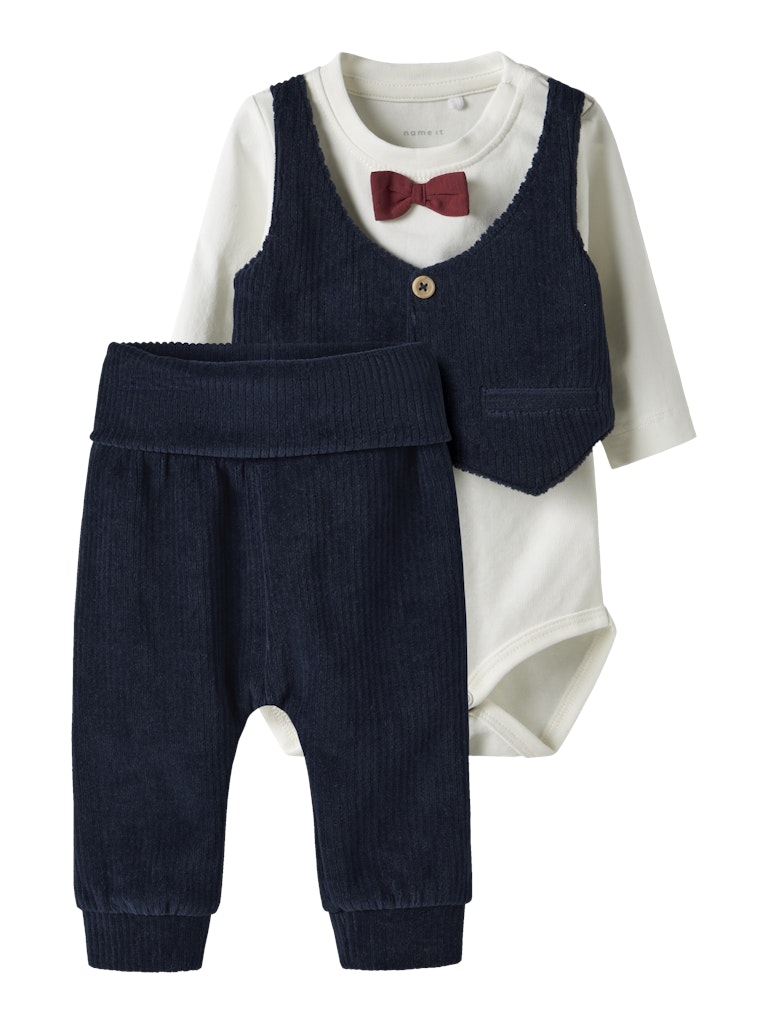 Name It Baby 2-Piece Set with Waistcoat, Trousers & Bow Tie