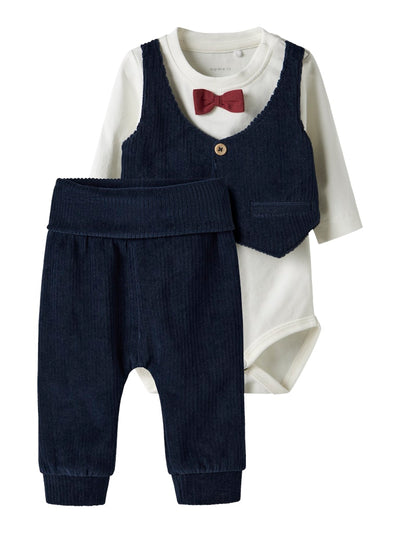 Name It Baby 2-Piece Set with Waistcoat, Trousers & Bow Tie