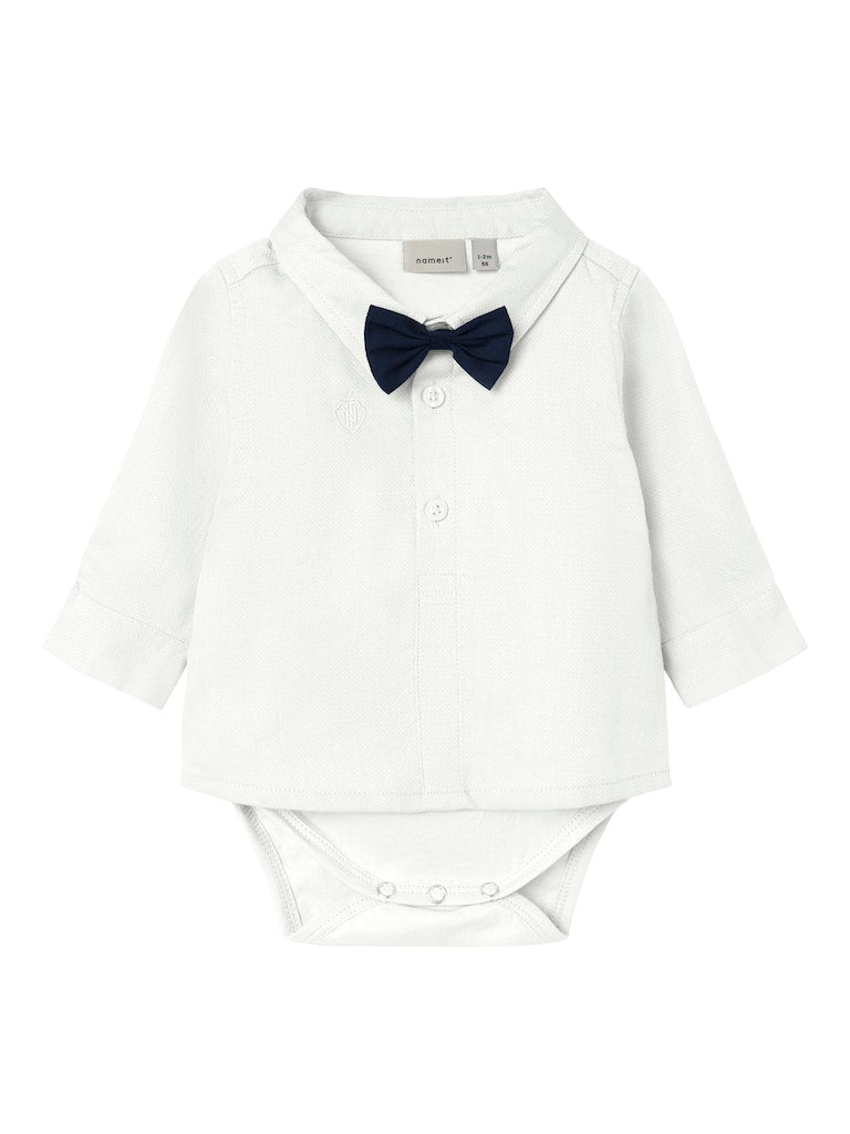 Name it Baby Boy Cotton Shirt & Body Suit with Bow Tie