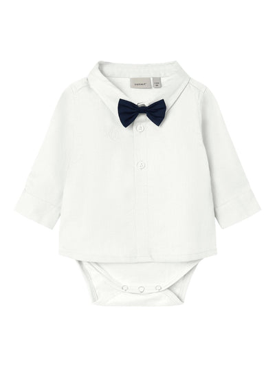 Name it Baby Boy Cotton Shirt & Body Suit with Bow Tie