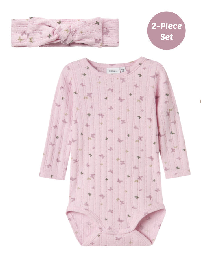 Name it Baby Girl Bodysuit with Matching Hairband