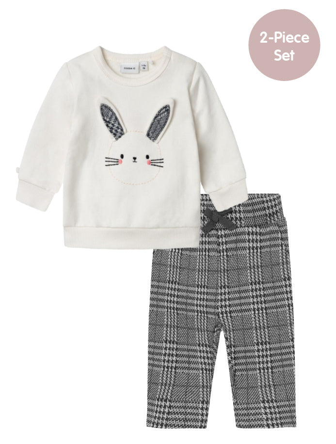 Name it Baby Girls 2-Piece Check Bunny Set