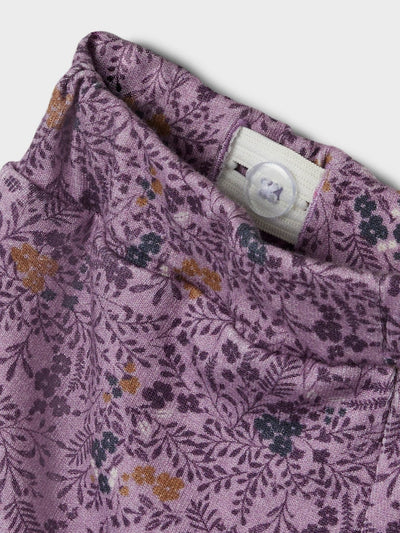 Name it Baby Girl Floral Pants with Adjustable Waist