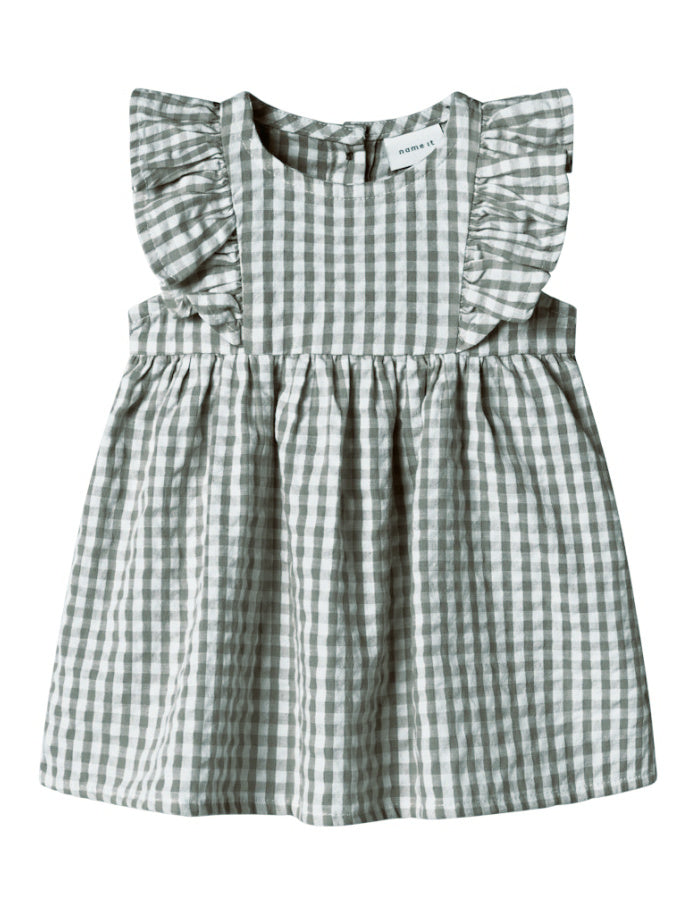 Baby Girl Soft Cotton Gingham Sleeveless Dress