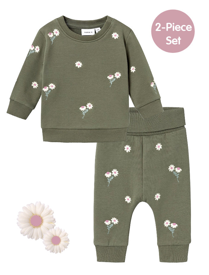Name it Baby Girl 2-Piece Daisy Set - Basil