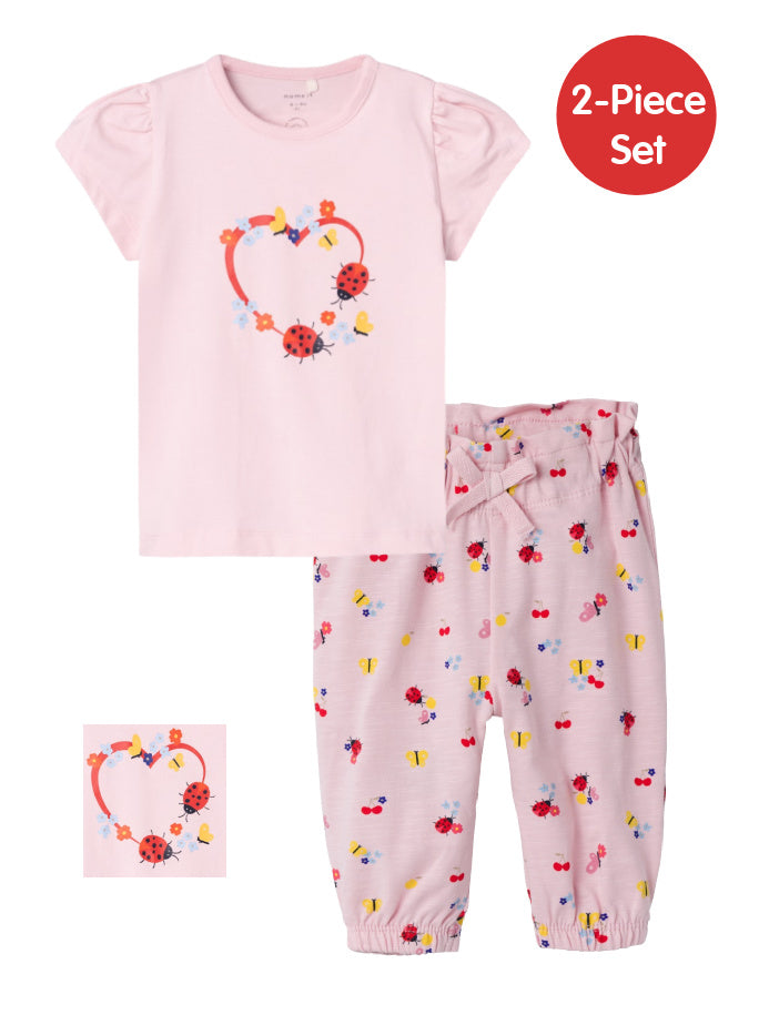 Name it Baby Girl 2-Piece Pink Ladybird Set