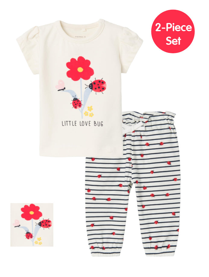 Name it Baby Girl 2-Piece Cream Ladybird Set