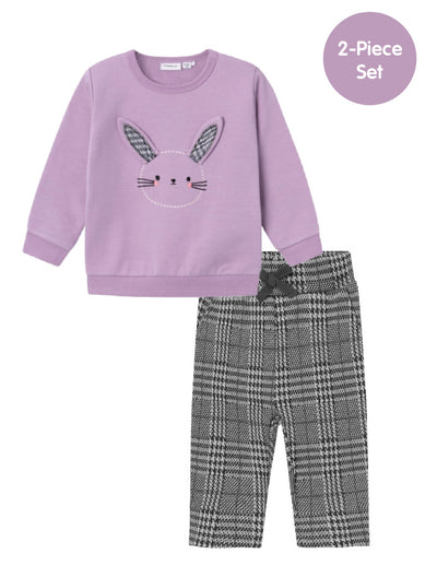 Name it Baby Girls 2-Piece Check Bunny Set