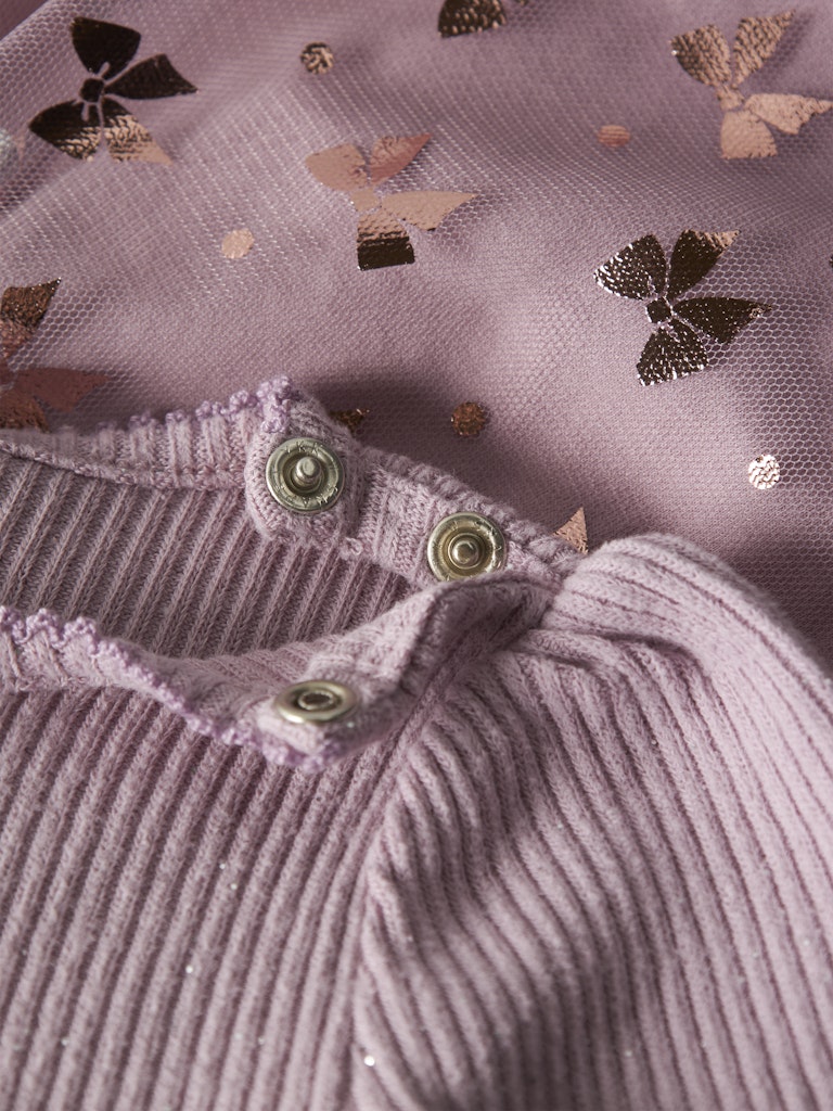 Name It Baby Girl Lilac Tulle Dress - Shining Bow