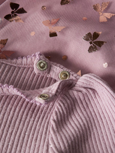 Name It Baby Girl Lilac Tulle Dress - Shining Bow