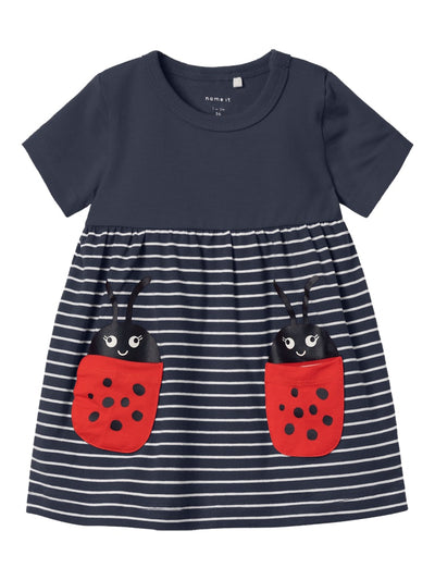 Name it Baby Girl 2-Piece Ladybird Dress Set - Navy