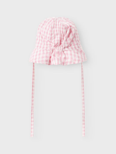 Name it Baby Girl Pink Gingham Sun Hat