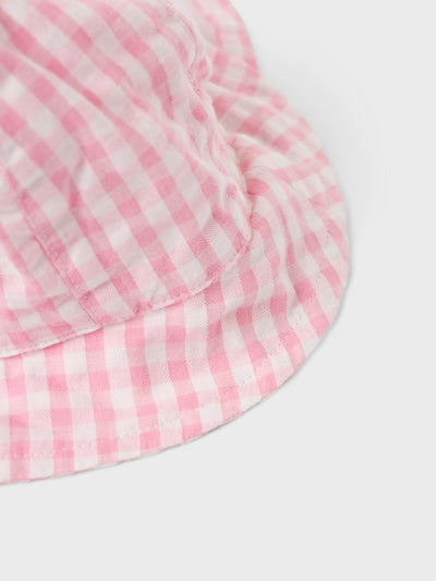 Name it Baby Girl Pink Gingham Sun Hat