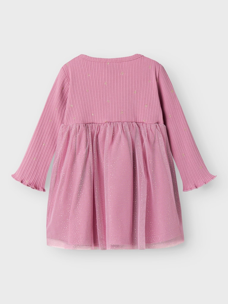 Name It Baby Girl Pink Tulle Dress with Gold Stars