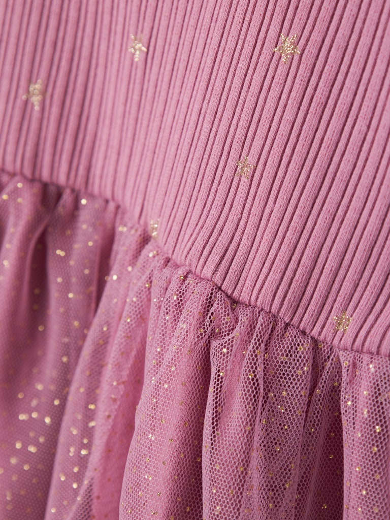 Name It Baby Girl Pink Tulle Dress with Gold Stars