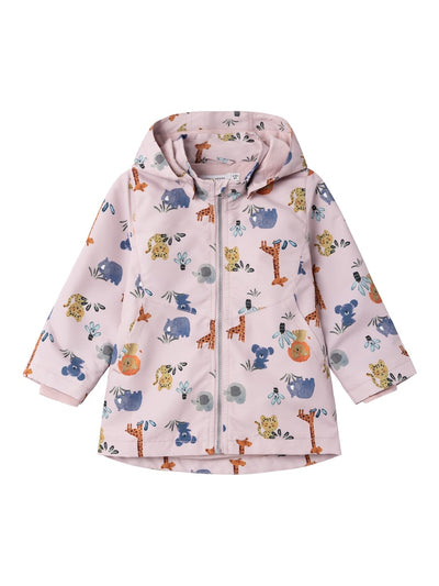 Name It Baby Girl Spring Showerproof Jacket - Animals