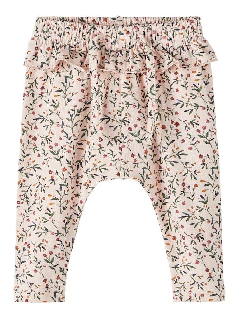 Name it Baby Girl Floral Print Pants with Adjustable Waist