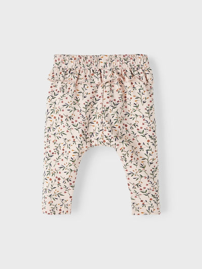 Name it Baby Girl Floral Print Pants with Adjustable Waist