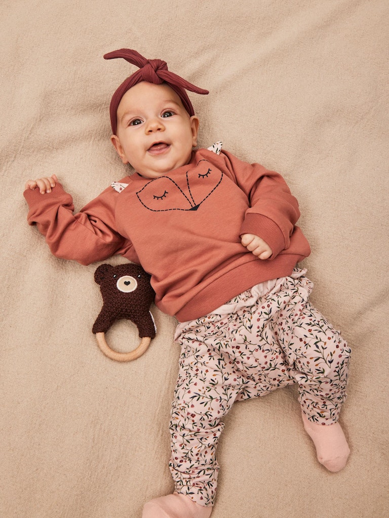 Name it Baby Girl Floral Print Pants with Adjustable Waist