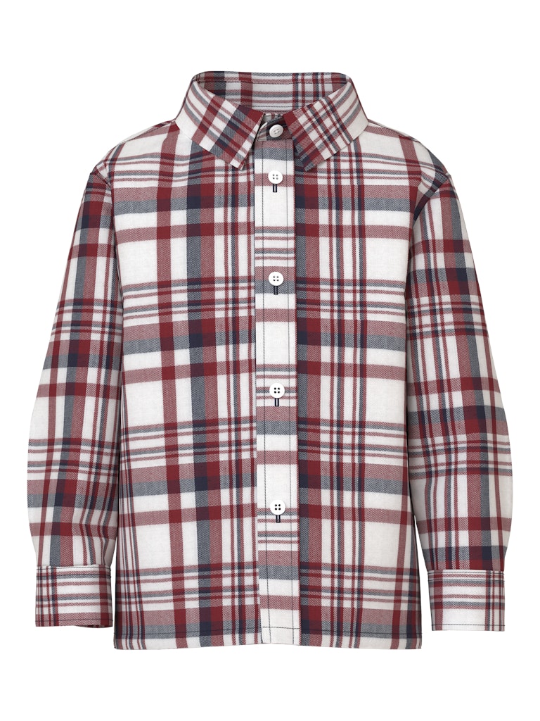 Name it Boys Wine Check Cotton Shirt