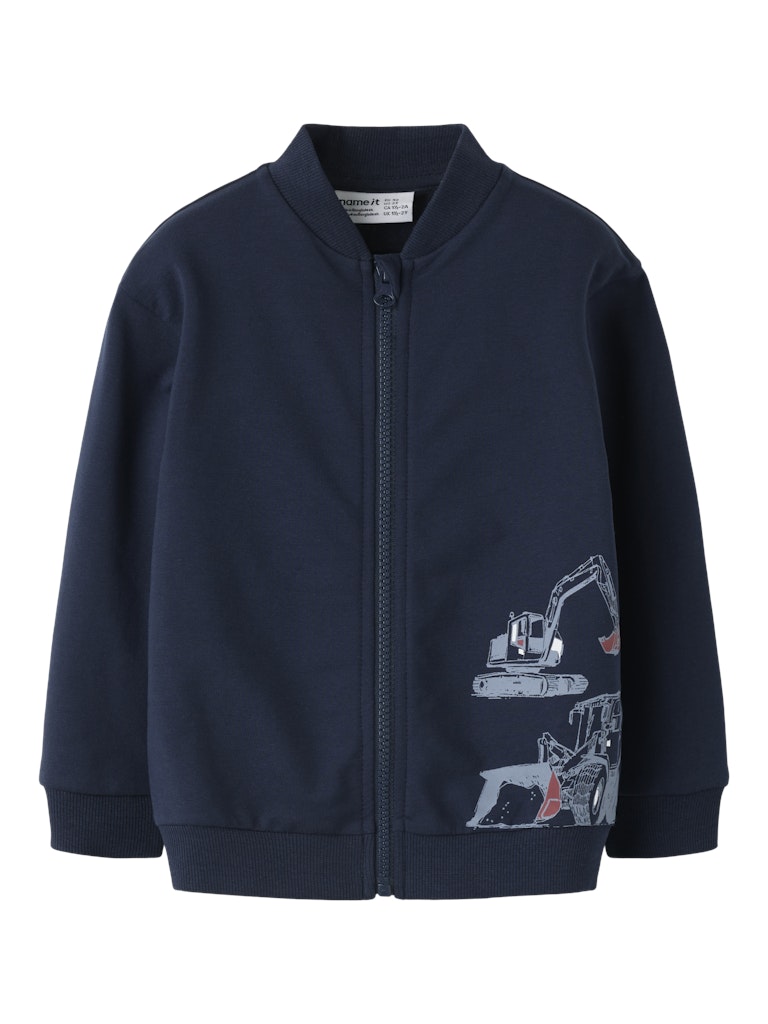 Name It Boys Zip-Up Sweat Cardigan - Digger Blue