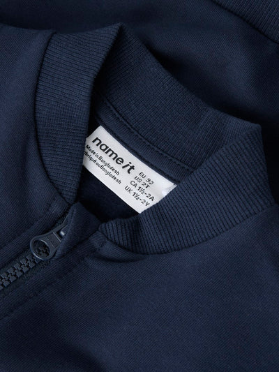 Name It Boys Zip-Up Sweat Cardigan - Digger Blue