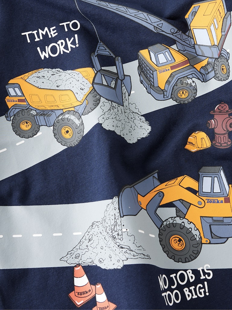 Name it Mini Boys Tractor Print Long Sleeved Top - Blue