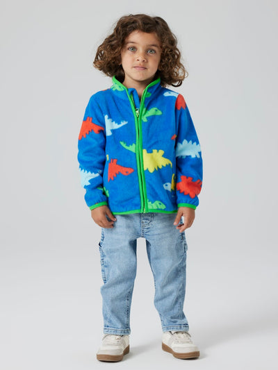 Name it Toddler Boy Dinosaur Fleece Zip-Up Cardigan