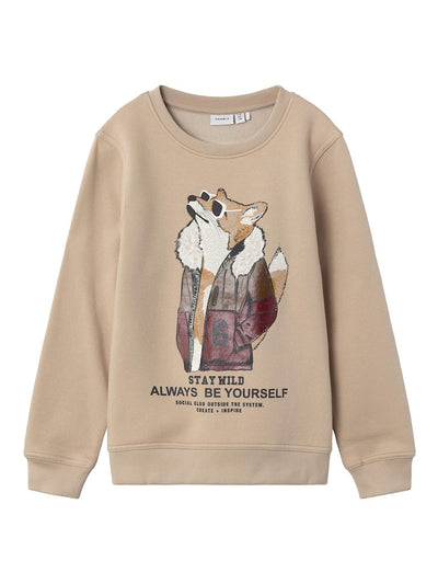 Name it Boys Crew Neck Sweatshirt - Fox Graphic