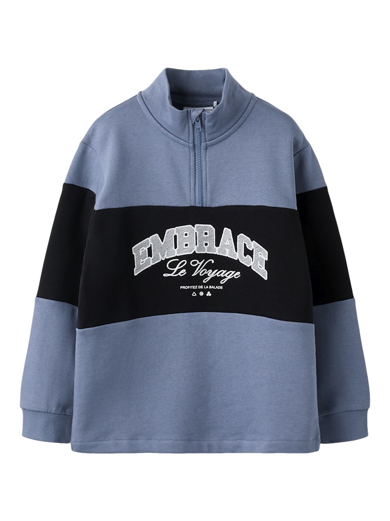 Name it Boys Half-Zip-Sweatshirt - Blue & Black