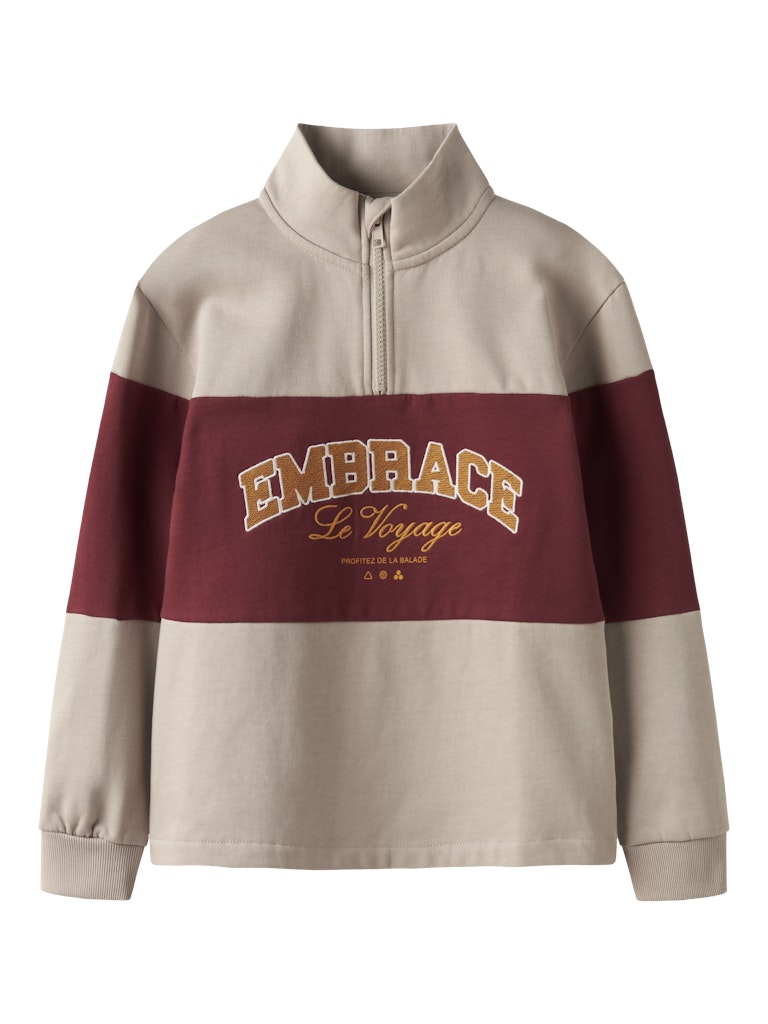 Name it Boys Half-Zip-Sweatshirt - Beige & Wine