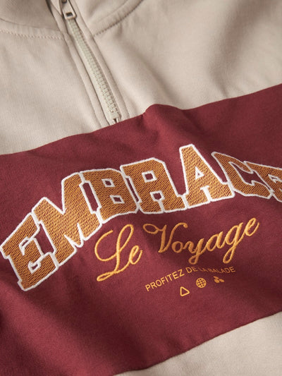 Name it Boys Half-Zip-Sweatshirt - Beige & Wine