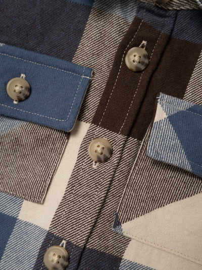 Name it Boys Hooded Check Shirt Shacket - Bracken