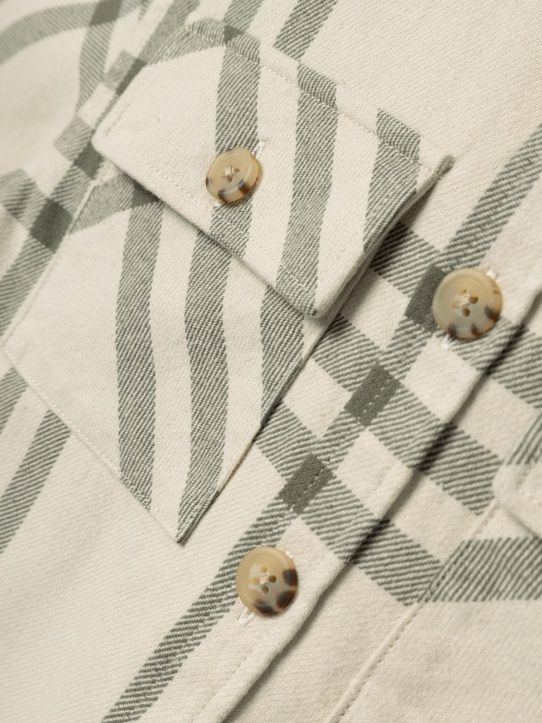 Name it Boys Hooded Check Overshirt Shacket - Tea Leaf