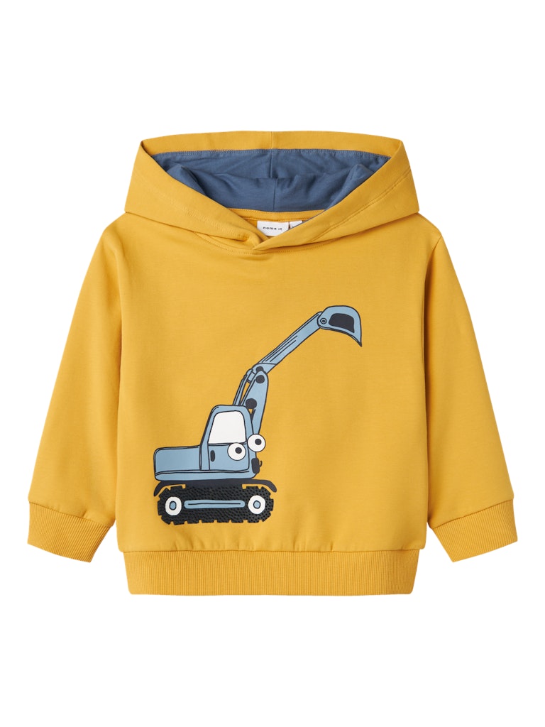 Name It Boys Tractor Print Hoodie Sweatshirt - Yellow