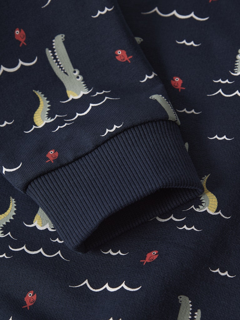 Name it Boys Soft Cotton Navy Sweatshirt -  Alligator