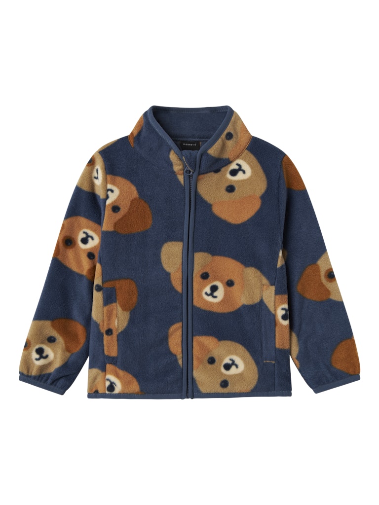Name it Mini Boy Zip-Up-Fleece Cardigan - Puppy Face