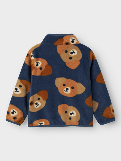 Name it Mini Boy Zip-Up-Fleece Cardigan - Puppy Face