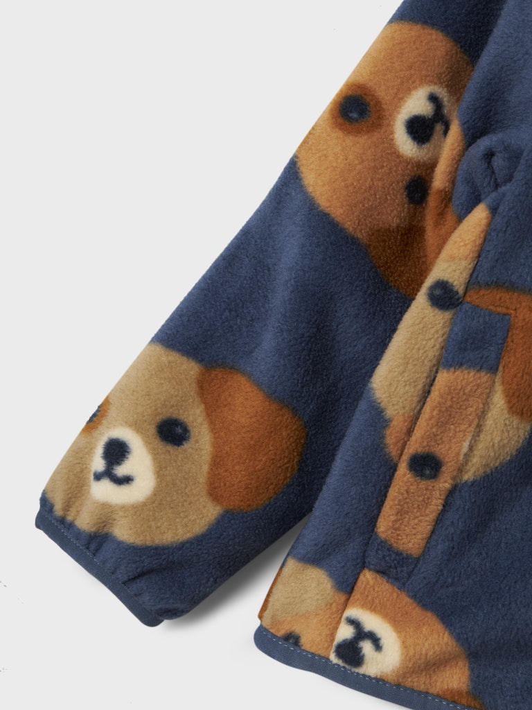 Name it Mini Boy Zip-Up-Fleece Cardigan - Puppy Face
