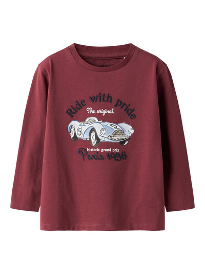 Name It Boys Race Car Print Long Sleeved Top