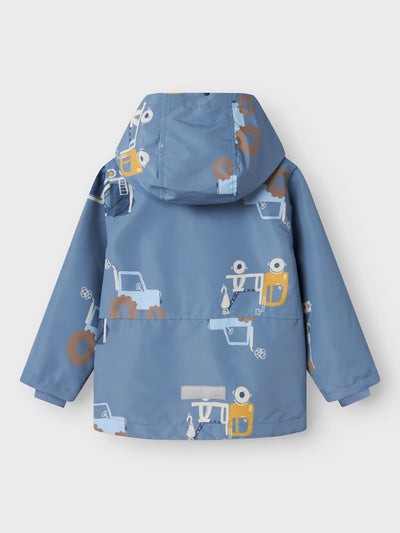 Name it Mini Boy Showerproof Spring Jacket - Blue Tractor