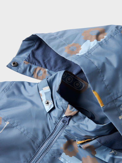 Name it Mini Boy Showerproof Spring Jacket - Blue Tractor