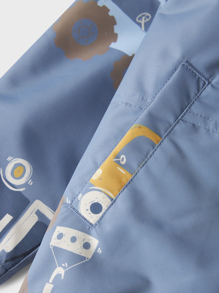 Name it Mini Boy Showerproof Spring Jacket - Blue Tractor