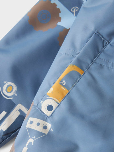 Name it Mini Boy Showerproof Spring Jacket - Blue Tractor
