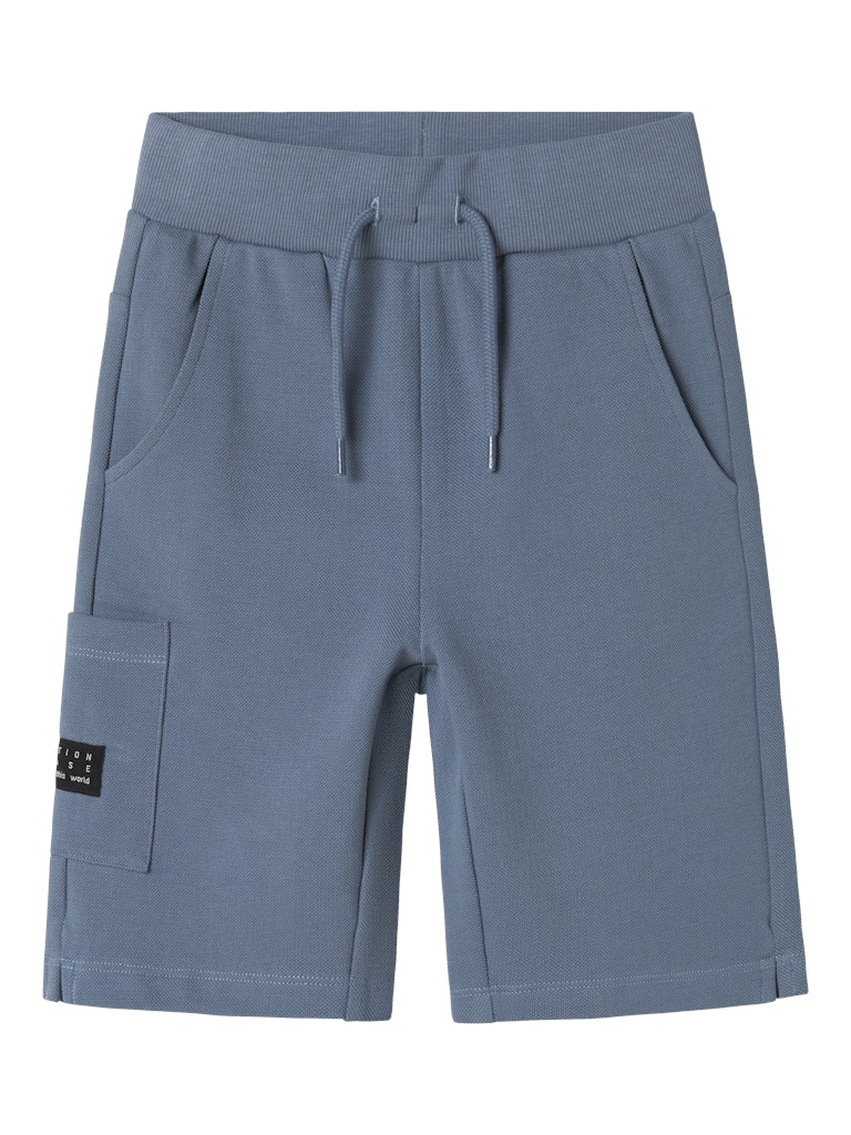 Name It Boys Long Sweat Shorts - Blue & Grey