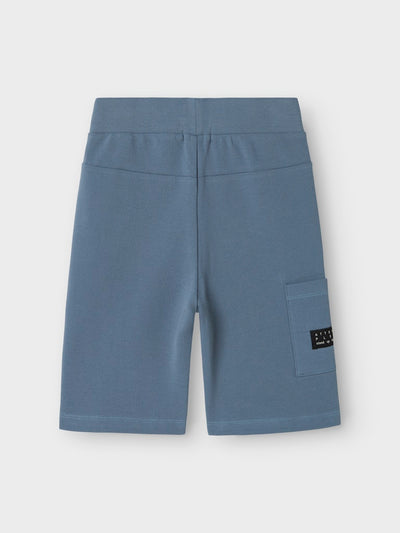 Name It Boys Long Sweat Shorts - Blue & Grey
