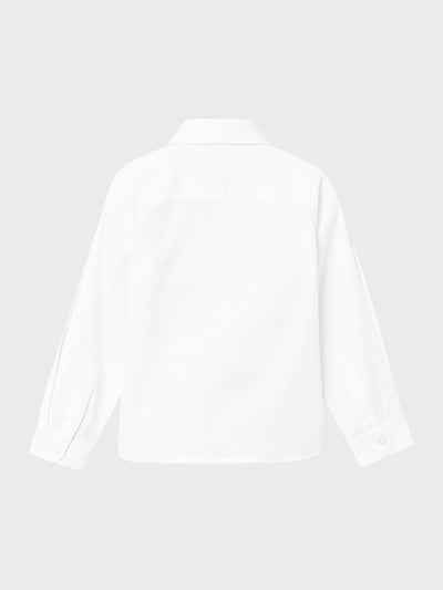 Name It Mini Boys White Shirt with Navy Pocket Trim